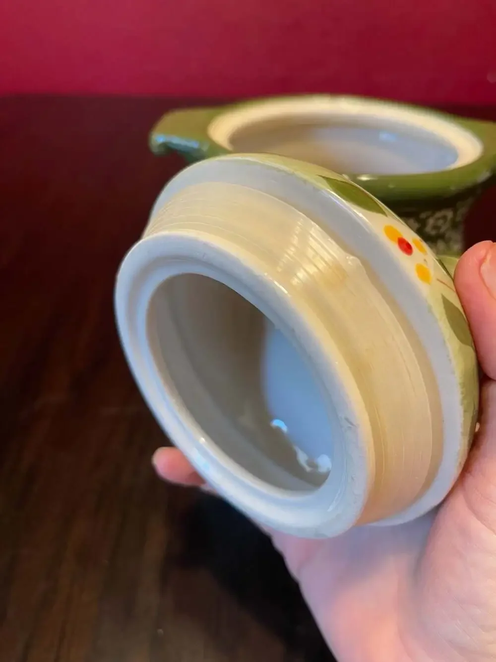 Temp-tations Old World Green Chicken Hen Mini Baker Canister Bowl with Lid